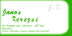 janos kerezsi business card